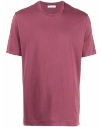 T-shirt girocollo viola melanzana di Boglioli