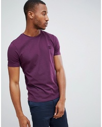 T-shirt girocollo viola melanzana di BOSS