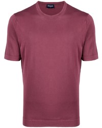 T-shirt girocollo viola melanzana di Drumohr