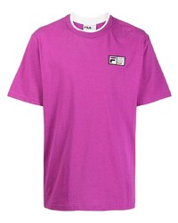 T-shirt girocollo viola melanzana di Fila