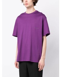 T-shirt girocollo viola melanzana di Wooyoungmi
