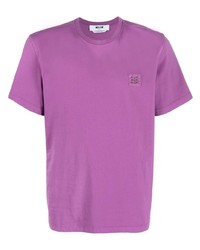 T-shirt girocollo viola melanzana di MSGM