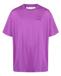 T-shirt girocollo viola melanzana di Off-White