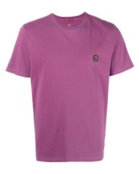 T-shirt girocollo viola melanzana di Parajumpers