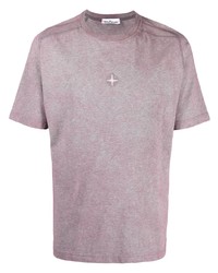 T-shirt girocollo viola melanzana di Stone Island