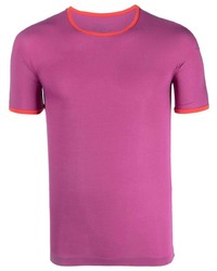 T-shirt girocollo viola melanzana di Sunnei