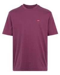 T-shirt girocollo viola melanzana di Supreme