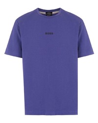 T-shirt girocollo viola di BOSS