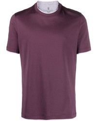 T-shirt girocollo viola di Brunello Cucinelli