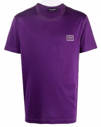 T-shirt girocollo viola di Dolce & Gabbana