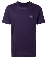 T-shirt girocollo viola di Dolce & Gabbana