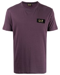T-shirt girocollo viola di Ea7 Emporio Armani