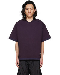 T-shirt girocollo viola di Jil Sander