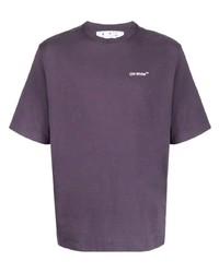 T-shirt girocollo viola di Off-White