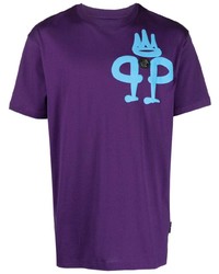 T-shirt girocollo viola di Philipp Plein