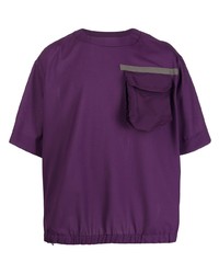 T-shirt girocollo viola di Sacai