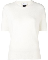 T-shirt in mohair lavorata a maglia bianca di Christian Wijnants