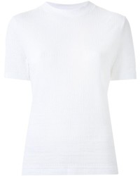T-shirt lavorata a maglia bianca di Carven