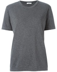 T-shirt lavorata a maglia grigio scuro di Tomas Maier