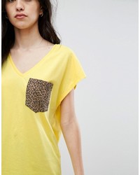 T-shirt leopardata gialla di Vila