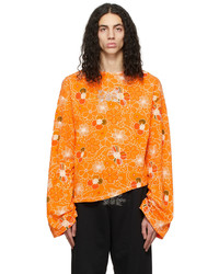 T-shirt manica lunga a fiori arancione di Collina Strada