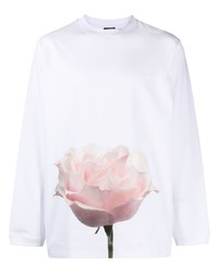 T-shirt manica lunga a fiori bianca di Jacquemus
