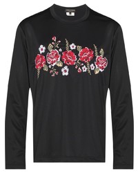 T-shirt manica lunga a fiori nera di Comme Des Garcons Homme Plus