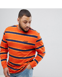 T-shirt manica lunga a righe orizzontali arancione di ASOS DESIGN