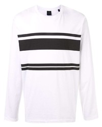 T-shirt manica lunga a righe orizzontali bianca e nera di Kent & Curwen