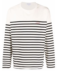 T-shirt manica lunga a righe orizzontali bianca e nera di Maison Labiche