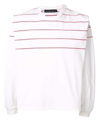T-shirt manica lunga a righe orizzontali bianca e rossa di Y/Project