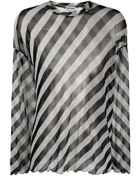 T-shirt manica lunga a righe orizzontali grigia di Sunnei