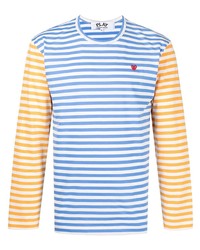 T-shirt manica lunga a righe orizzontali multicolore di Comme Des Garcons Play