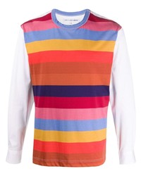T-shirt manica lunga a righe orizzontali multicolore di Comme Des Garcons SHIRT