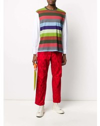 T-shirt manica lunga a righe orizzontali multicolore di Comme Des Garcons SHIRT