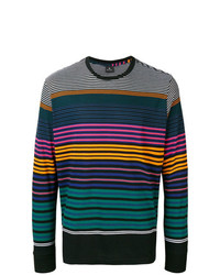 T-shirt manica lunga a righe orizzontali multicolore di Ps By Paul Smith