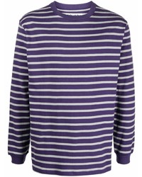 T-shirt manica lunga a righe orizzontali viola di Clot