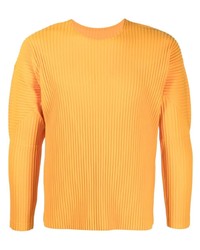 T-shirt manica lunga arancione di Homme Plissé Issey Miyake
