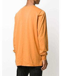 T-shirt manica lunga arancione di Rick Owens DRKSHDW