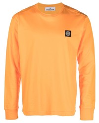 T-shirt manica lunga arancione di Stone Island