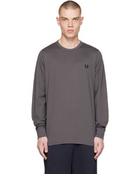 T-shirt manica lunga argento di Fred Perry