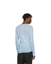T-shirt manica lunga azzurra di Rick Owens