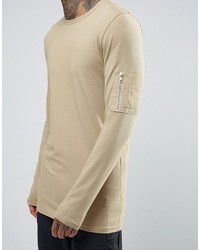 T-shirt manica lunga beige di Asos