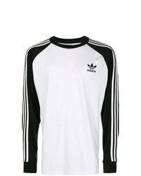 T-shirt manica lunga bianca e nera di adidas