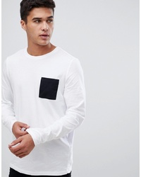 T-shirt manica lunga bianca e nera di ASOS DESIGN