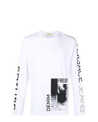 T-shirt manica lunga bianca e nera di Versace Jeans
