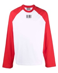 T-shirt manica lunga bianca e rossa di VTMNTS