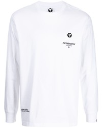 T-shirt manica lunga bianca di AAPE BY A BATHING APE