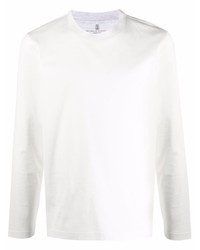 T-shirt manica lunga bianca di Brunello Cucinelli