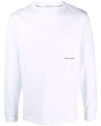 T-shirt manica lunga bianca di Calvin Klein Jeans